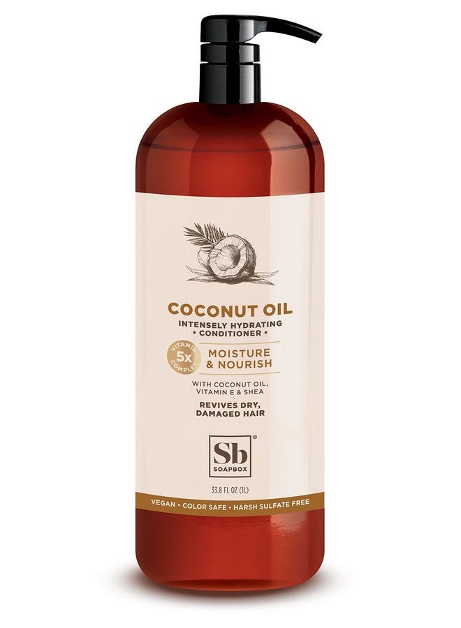 Soapbox Coconut Oil Conditioner, Sulfate Free, Paraben Free, Silicone Free, Color Safe, And Vegan Hair Conditioner (33.8 Ounces) - Image 1