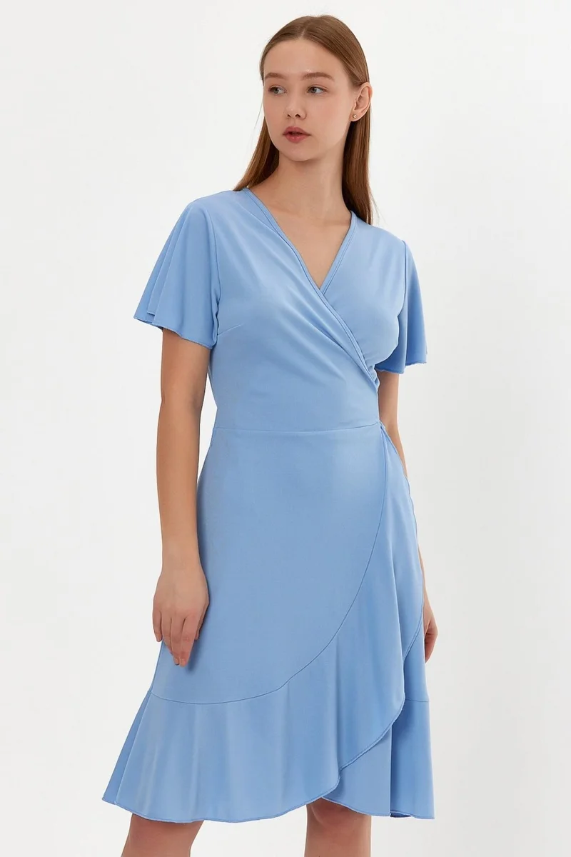 Alexander Gardi Ruffled Faux-Wrap Dress