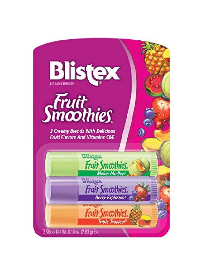 Blistex Fruit Smoothies Lip Balm (3) 0.10 Oz. Sticks Pack Of 12 - Image 1
