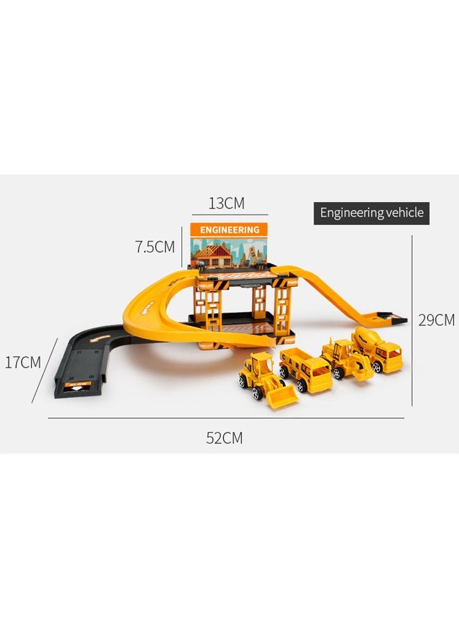 Generic Construction Track Set With 4 Cars And Plenty Of Accessories, Construction Track Car Set, Flexible Track Toy Set, Diy Construction Vehicle Toy, Easy To Assemble  - Image 2