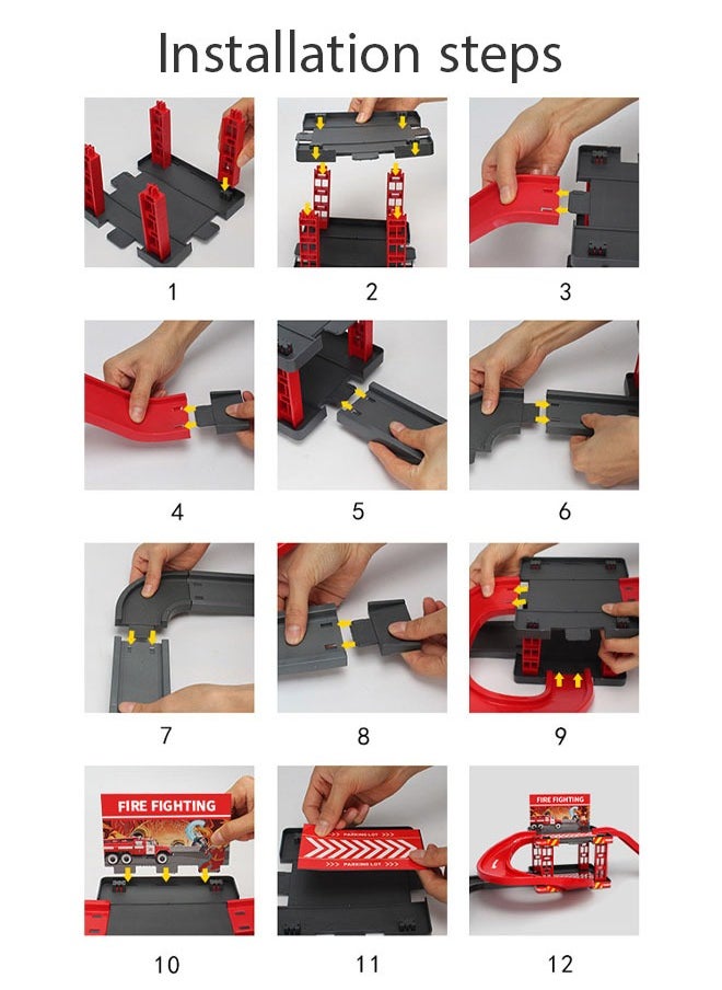 Generic Construction Track Set With 4 Cars And Plenty Of Accessories, Construction Track Car Set, Flexible Track Toy Set, Diy Construction Vehicle Toy, Easy To Assemble  - Image 5