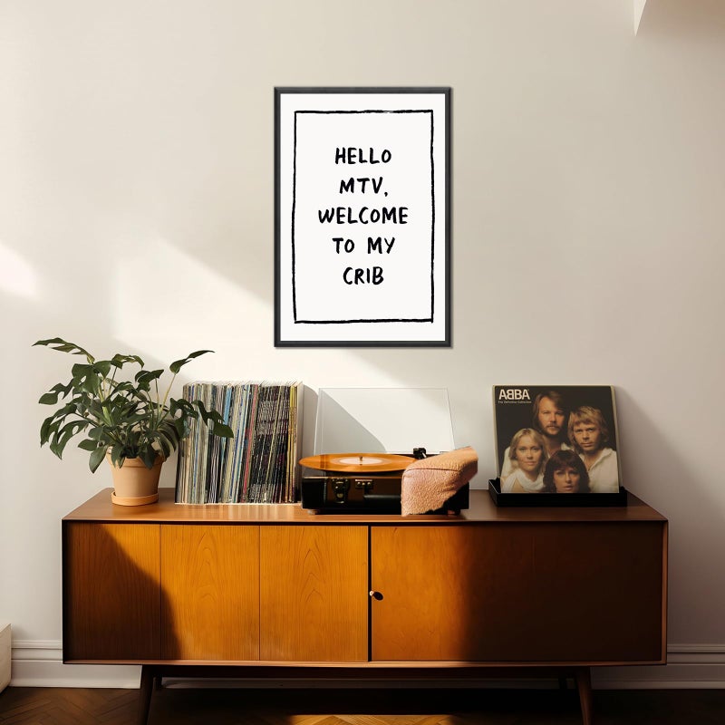 SHEWANT ART Trendy Wall Art Welcome Posters Eclectic Home Decor Hello MTV, Welcome to My Crib Art Print Funky Eclectic Gallery Wall Art Prints for Bedroom Living Room Aesthetic Wall Art Print 16x24in Unframed - Image 3