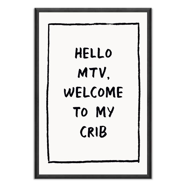 SHEWANT ART Trendy Wall Art Welcome Posters Eclectic Home Decor Hello MTV, Welcome to My Crib Art Print Funky Eclectic Gallery Wall Art Prints for Bedroom Living Room Aesthetic Wall Art Print 16x24in Unframed - Image 1