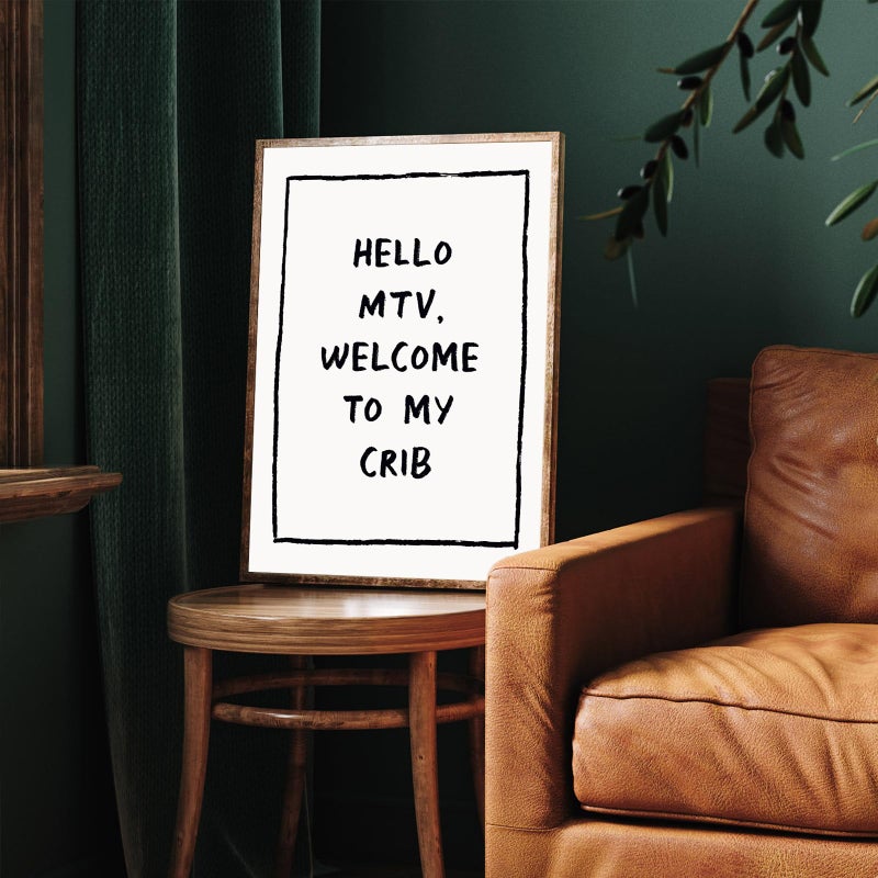 SHEWANT ART Trendy Wall Art Welcome Posters Eclectic Home Decor Hello MTV, Welcome to My Crib Art Print Funky Eclectic Gallery Wall Art Prints for Bedroom Living Room Aesthetic Wall Art Print 16x24in Unframed - Image 4
