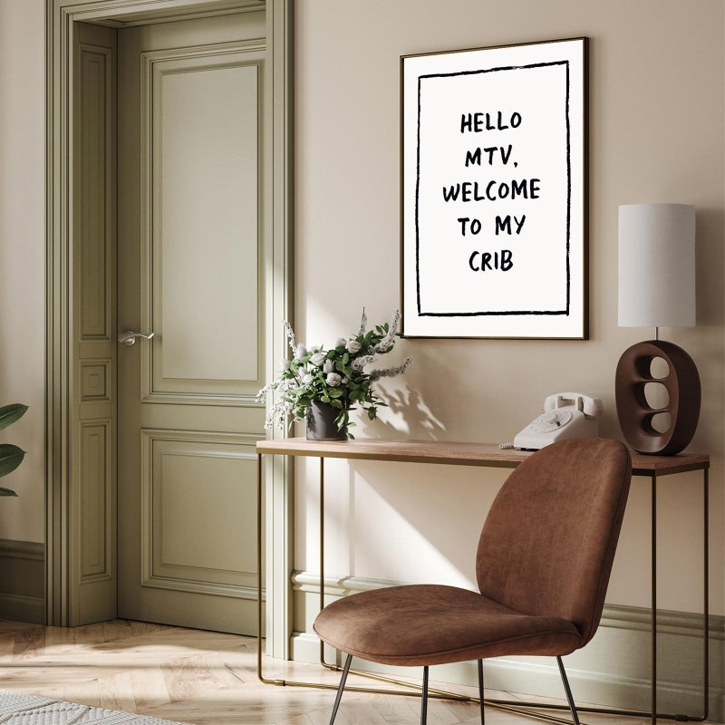 SHEWANT ART Trendy Wall Art Welcome Posters Eclectic Home Decor Hello MTV, Welcome to My Crib Art Print Funky Eclectic Gallery Wall Art Prints for Bedroom Living Room Aesthetic Wall Art Print 16x24in Unframed - Image 2