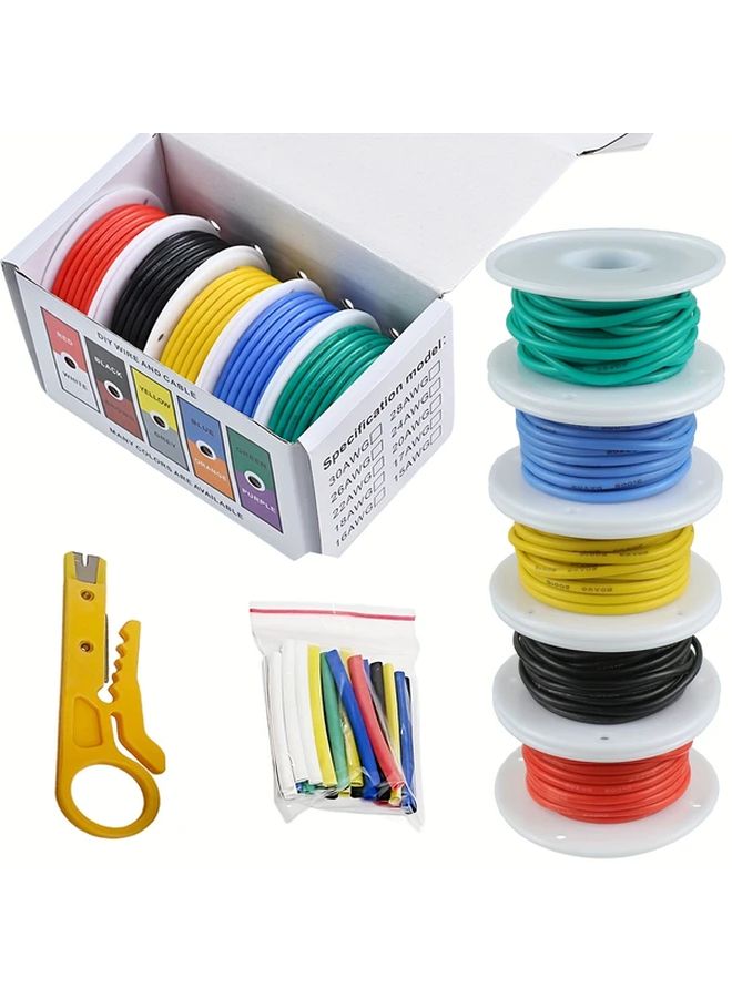 16AWG 196.85 Inch 5 Color PVC Electronic Wire Tinned Copper Aviation Wire Set - Image 1