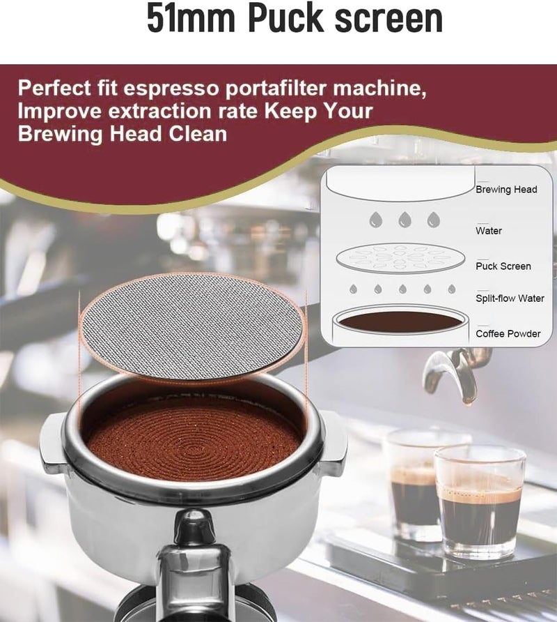 عمران كارت Omran Cart Puck screen for 51mm portafilters - Delonghi dedica, homix Espresso Machine150μm Stainless Steel Ultra Thin Coffee Reusable Barista Espresso Screen Mesh - Image 3