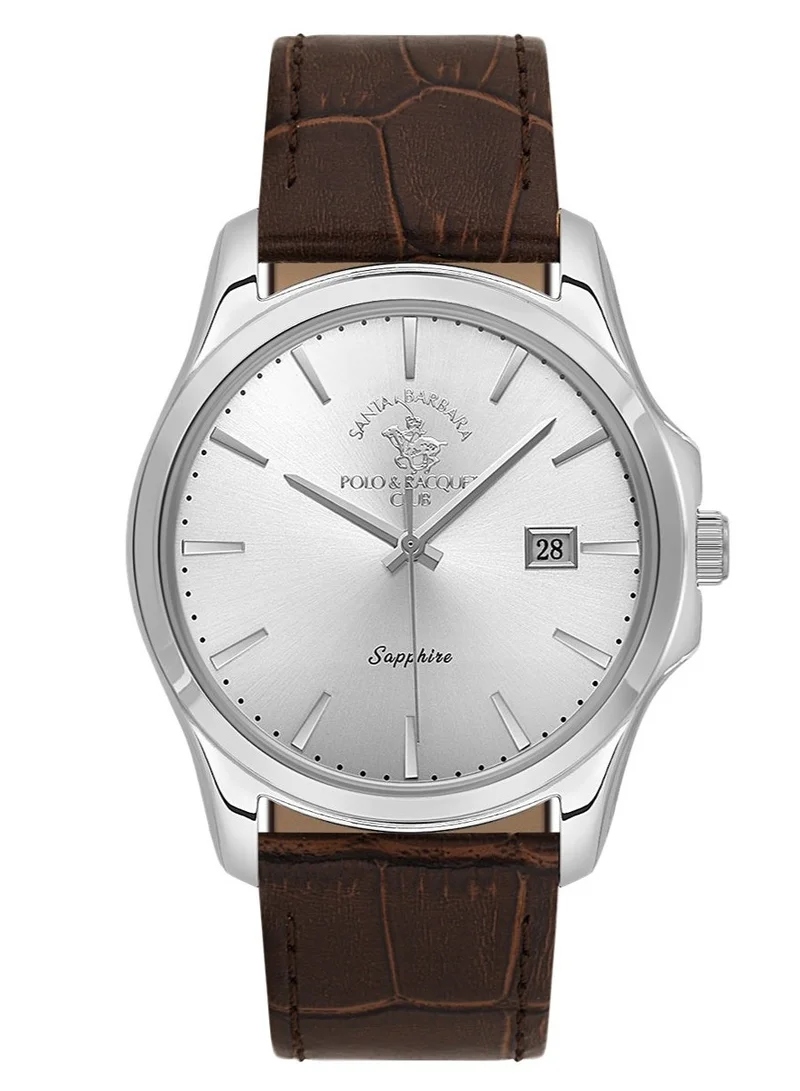 SANTA BARBARA POLO & RACQUET CLUB Santa Barbara Polo & Racquet Club - Noble Men's Watch | Stainless Steel Band with Steel Case | Analog | Round Dial | Sapphire Glass | Japanese Quartz | Water Resistance 50 Meters