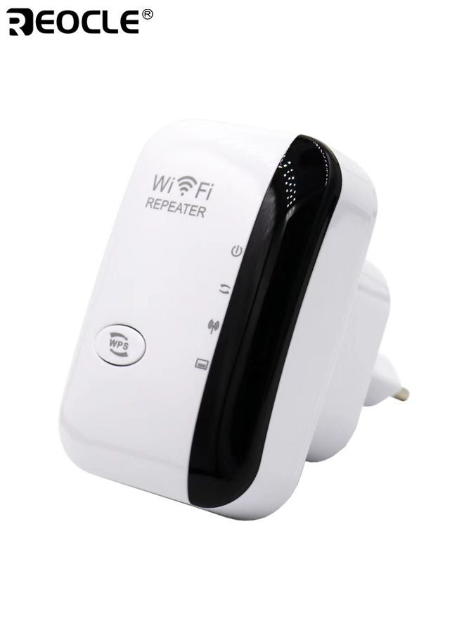 REOCLE WiFi Range Extender with Large Area Coverage and Multi Device Support Wireless Signal Booster with Ethernet Port and Smart Compatibility for Home Office Use