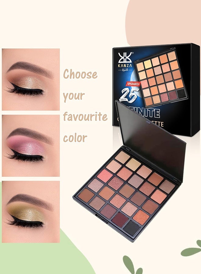 Kanza Eyeshadow Palette with 25 different Shades High Pigment Eyeshadow Palette for Salon & Home Use Blending Eye Shadow Pallet for Women 25 Colors in 1 Palette - Image 2