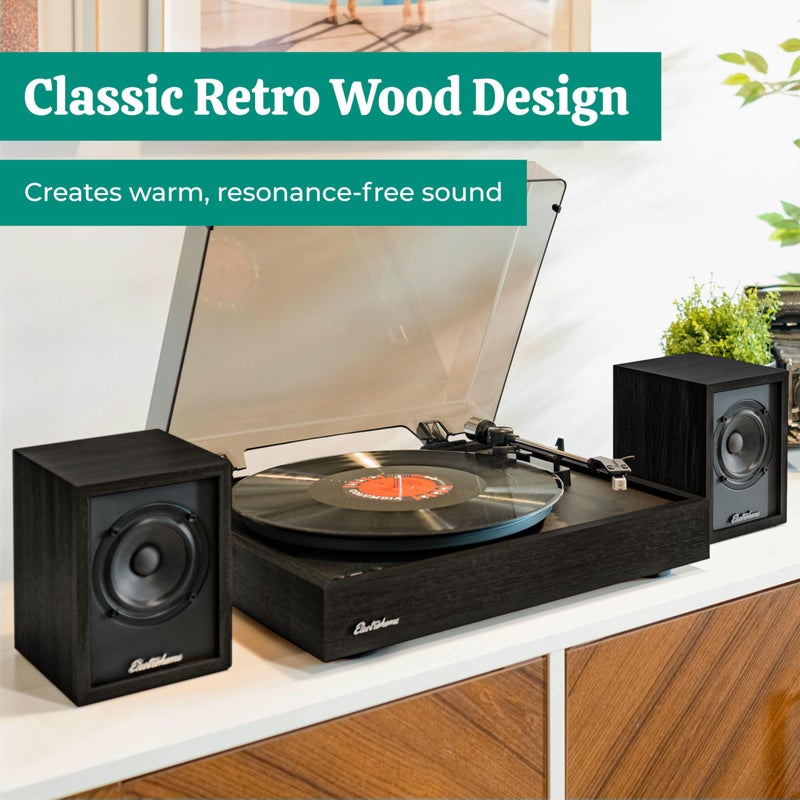 Electrohome Huntley Powered Bookshelf Speakers with Built-in Amplifier and 3" Drivers for Turntable, TV, PC and Wireless Music Streaming Featuring Bluetooth 5, RCA and Aux (EB10B) - Image 5