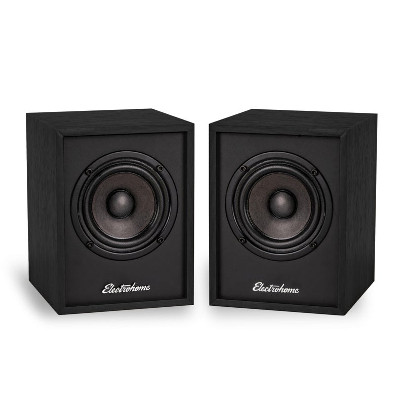Electrohome Huntley Powered Bookshelf Speakers with Built-in Amplifier and 3" Drivers for Turntable, TV, PC and Wireless Music Streaming Featuring Bluetooth 5, RCA and Aux (EB10B) - Image 1
