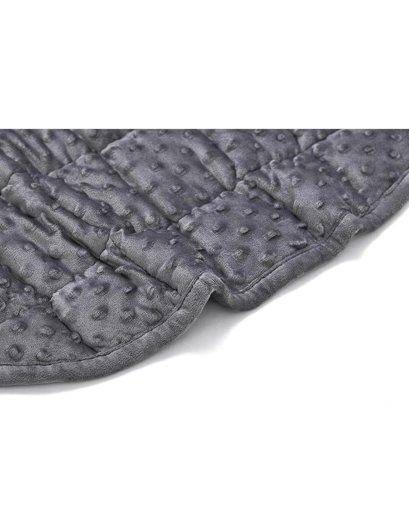 TONGDADA Weighted Lap Blanket 7lbs for Adult,Perfect for Relaxation, Lounging, Napping, Sleeping & Travel,Luxury Minky Weighted Body Blanket,Weighted Throw Blanket-Dark Grey Minky Dot, 29" x 24" - Image 5