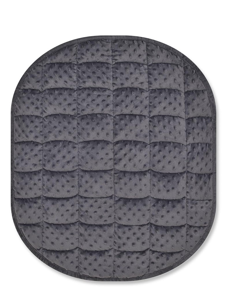TONGDADA Weighted Lap Blanket 7lbs for Adult,Perfect for Relaxation, Lounging, Napping, Sleeping & Travel,Luxury Minky Weighted Body Blanket,Weighted Throw Blanket-Dark Grey Minky Dot, 29" x 24" - Image 1
