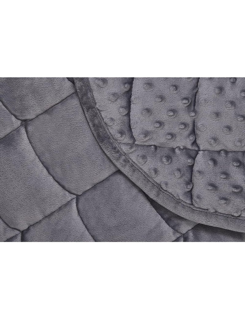 TONGDADA Weighted Lap Blanket 7lbs for Adult,Perfect for Relaxation, Lounging, Napping, Sleeping & Travel,Luxury Minky Weighted Body Blanket,Weighted Throw Blanket-Dark Grey Minky Dot, 29" x 24" - Image 4