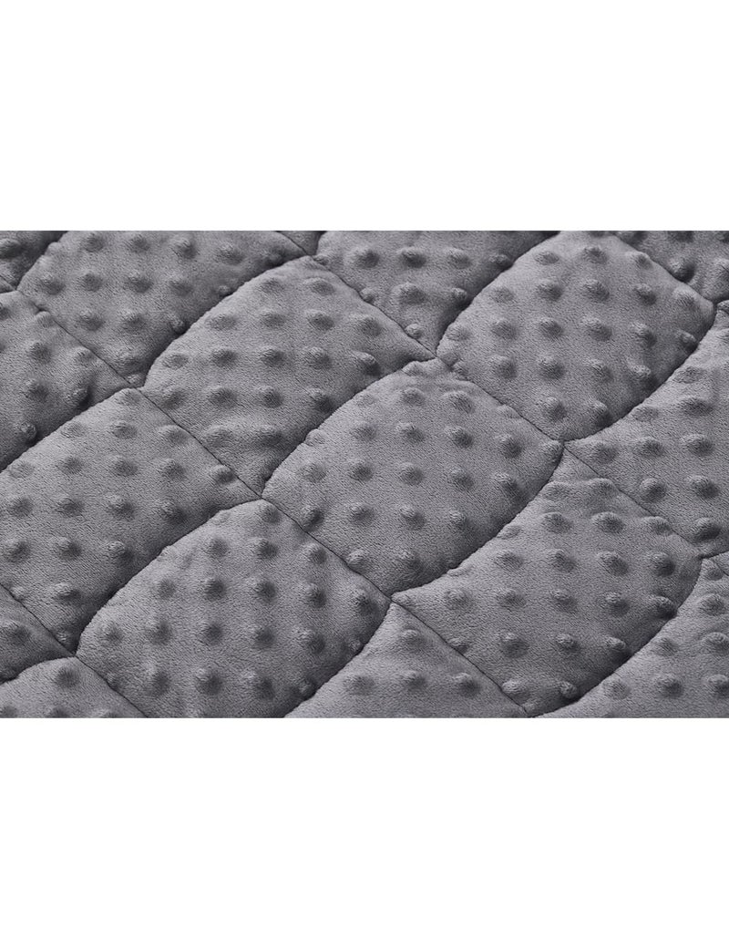 TONGDADA Weighted Lap Blanket 7lbs for Adult,Perfect for Relaxation, Lounging, Napping, Sleeping & Travel,Luxury Minky Weighted Body Blanket,Weighted Throw Blanket-Dark Grey Minky Dot, 29" x 24" - Image 3
