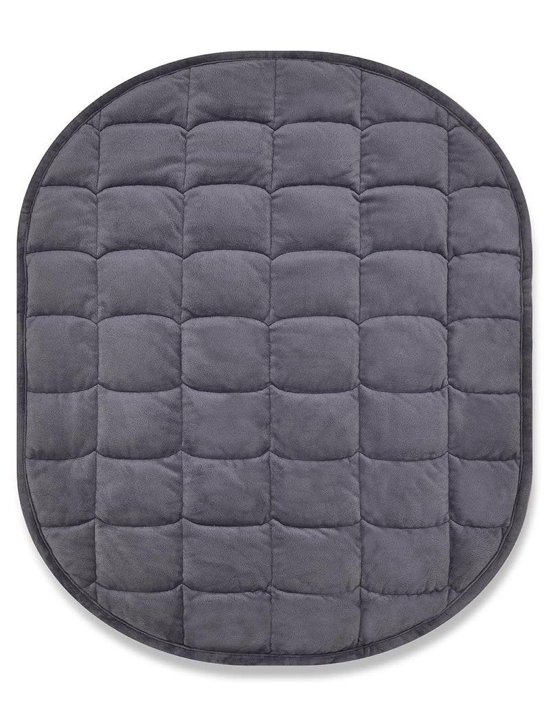 TONGDADA Weighted Lap Blanket 7lbs for Adult,Perfect for Relaxation, Lounging, Napping, Sleeping & Travel,Luxury Minky Weighted Body Blanket,Weighted Throw Blanket-Dark Grey Minky Dot, 29" x 24" - Image 2
