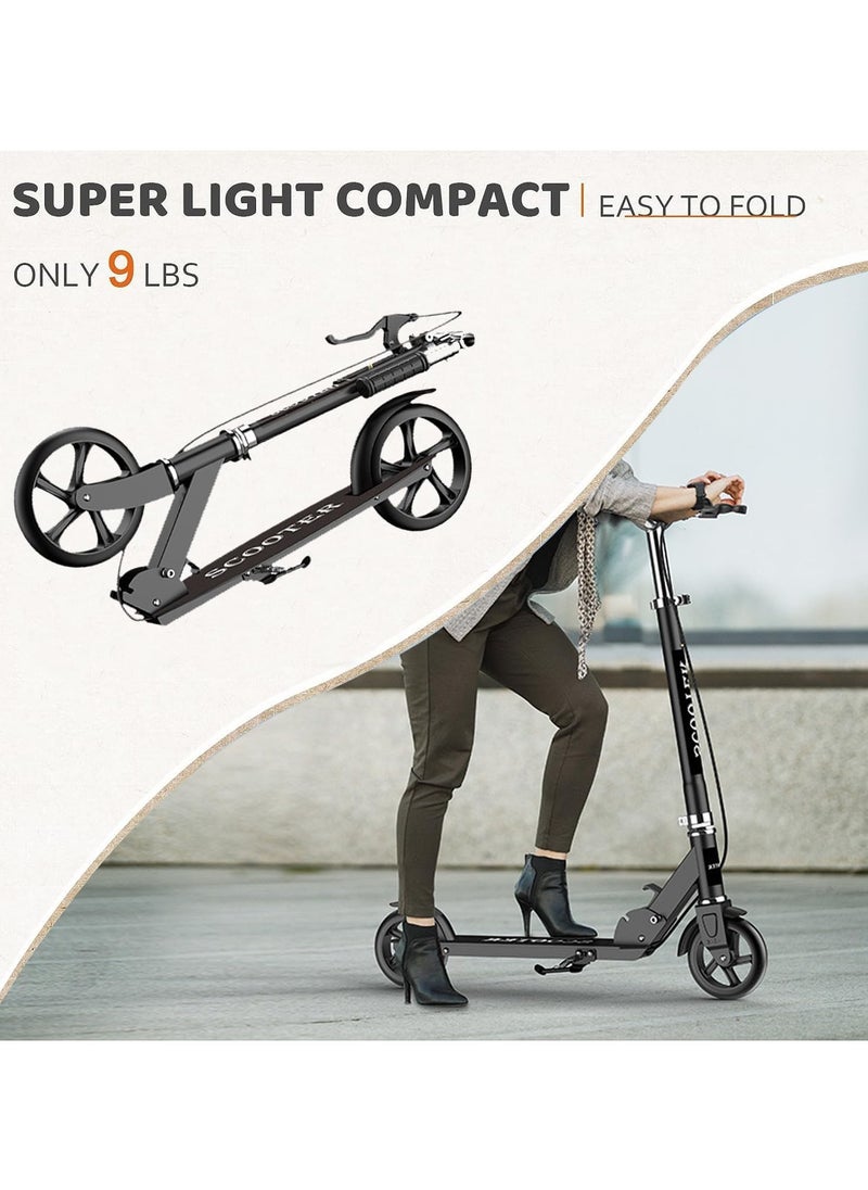 RUIYADA Scooter, Teens and Adults, Commuter Adult Scooters, Stand-Up Riding with Brakes, Rubber mat, Shock Absorption, Foldable and Height Adjustable, Big Wheels Can Hold Up To 200 Lbs.  - Image 3