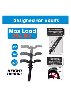 RUIYADA Scooter, Teens and Adults, Commuter Adult Scooters, Stand-Up Riding with Brakes, Rubber mat, Shock Absorption, Foldable and Height Adjustable, Big Wheels Can Hold Up To 200 Lbs.  - Image 4