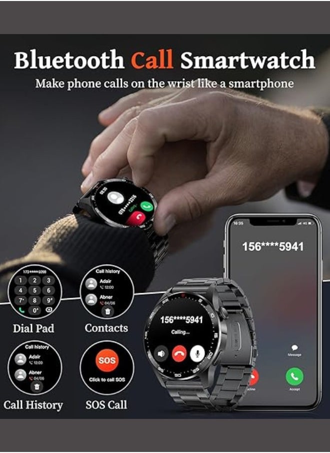 Executive LLC - Health & Fitness Smartwatch with Heart Rate Blood Pressure ECG Monitor Waterproof Watch Fitness Tracker Smartwatch Sports Tracker With 3 Band and Airpods for Men Women - Image 1