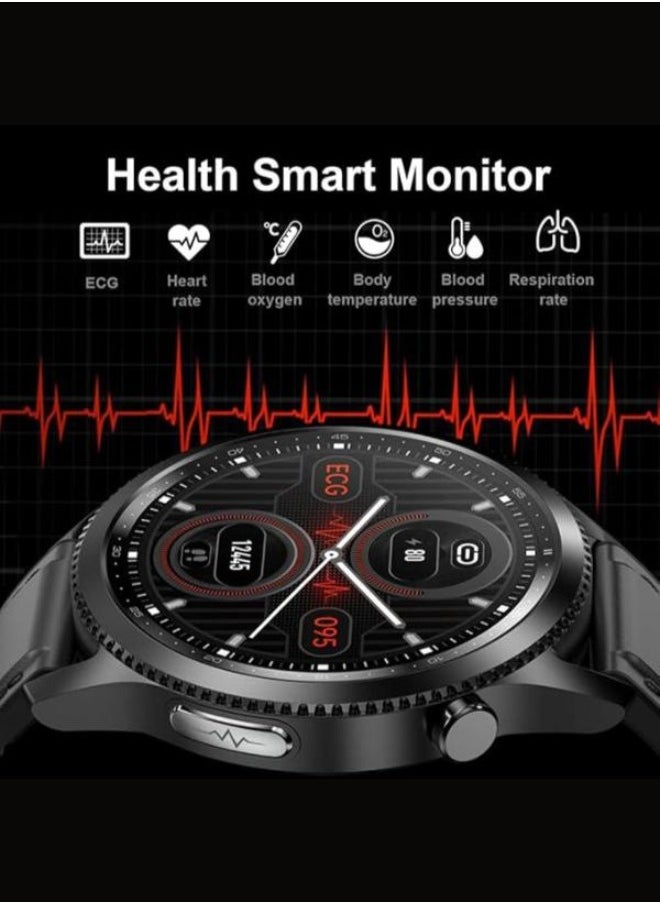 Executive LLC - Health & Fitness Smartwatch with Heart Rate Blood Pressure ECG Monitor Waterproof Watch Fitness Tracker Smartwatch Sports Tracker With 3 Band and Airpods for Men Women - Image 1