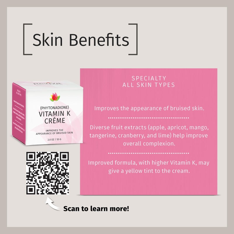 Reviva Labs Vitamin K CrÃ¨me for Bruising, Under-Eye Dark Circles, and Wrinkles with Soybean Oil and Natural Fruit Extracts - 2 Oz, for Skin and Face - Image 5