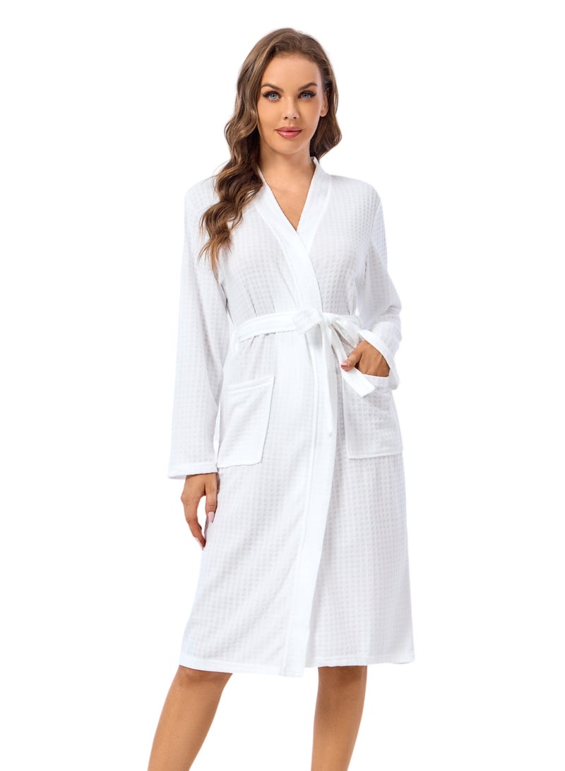 Etertoyle Waffle Weave Bath Robe After Shower Quick Dry Lightweight Unisex Bathrobe For Men & Women - Image 1