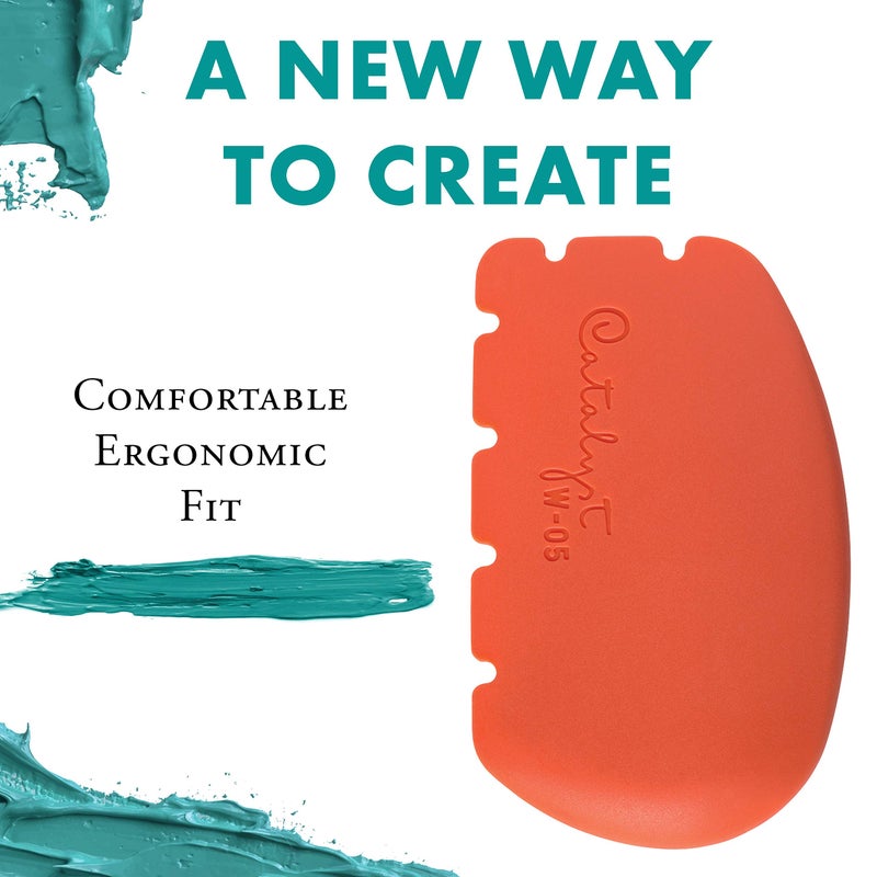 Princeton Catalyst Tools, Art Supplies for Texturizing and Moving Paint, Wedge- Orange - Image 4