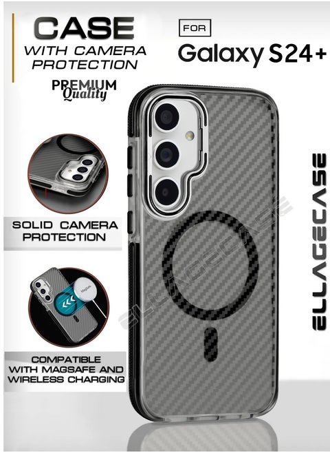 Case with stand for Samsung Galaxy S24 Plus, Solid Camera Protection, Shockproof, Compatible with Magsafe and Wireless Charging