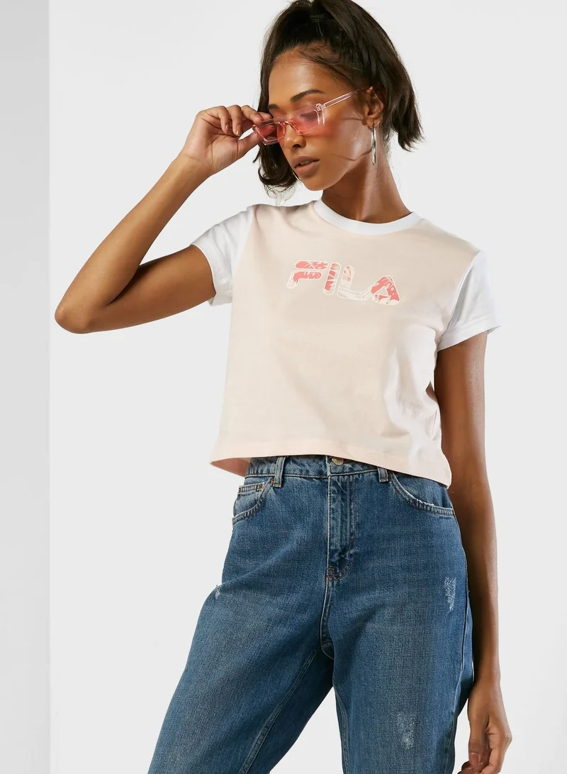 FILA Logo Cropped T-Shirt