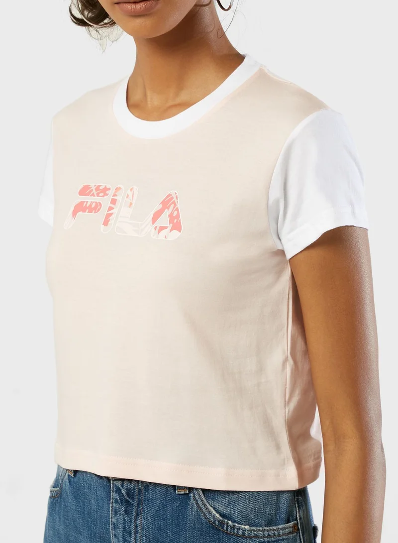 FILA Logo Cropped T-Shirt