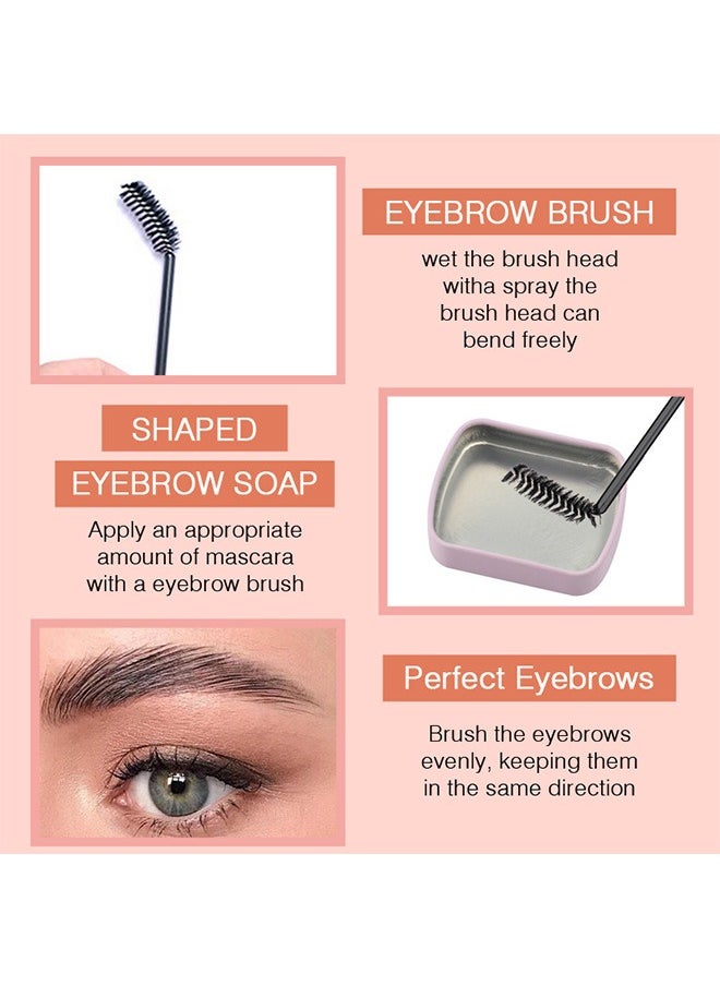 Kiss Beauty - Eyebrow Soap Kit, 3D Brows Styling Soap, Transparent Long-Lasting Waterproof Eyebrow Shaping Gel, Eyebrow Styling Pomade with Eyebrow Brushes - Image 1