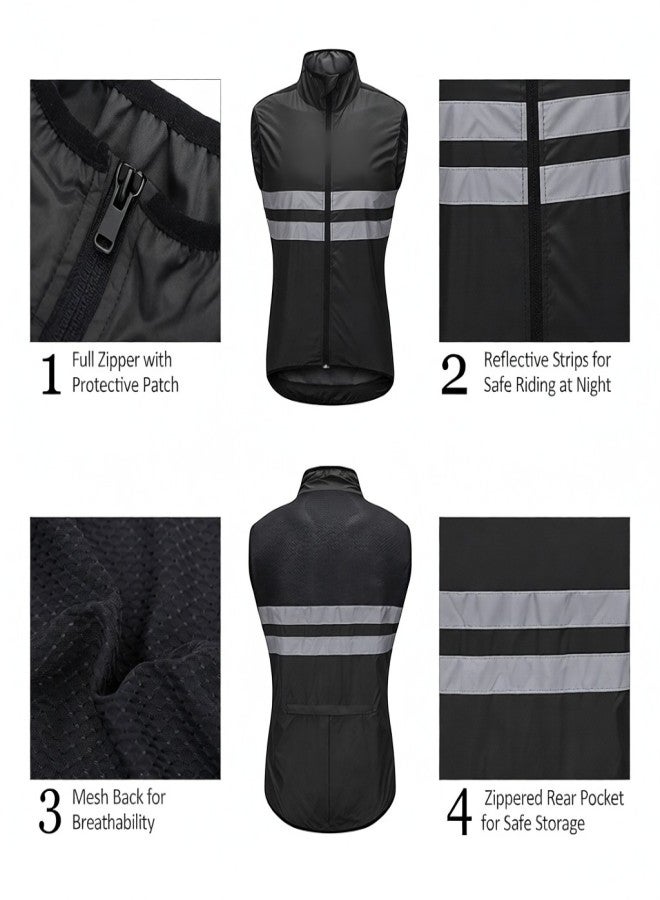 Wosawe Sleeveless Cycling Jersey Windproof Breathable MTB Bike Riding Top Sports Jacket for Men and Women - Image 4