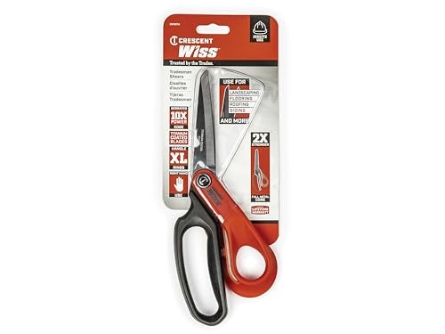 Wiss Crescent Wiss 10" Heavy-Duty Titanium Coated Tradesman Shears - Industrial Utility Shears Scissors for Cutting Leather, Wire, Cardboard - CW10TM - Image 5