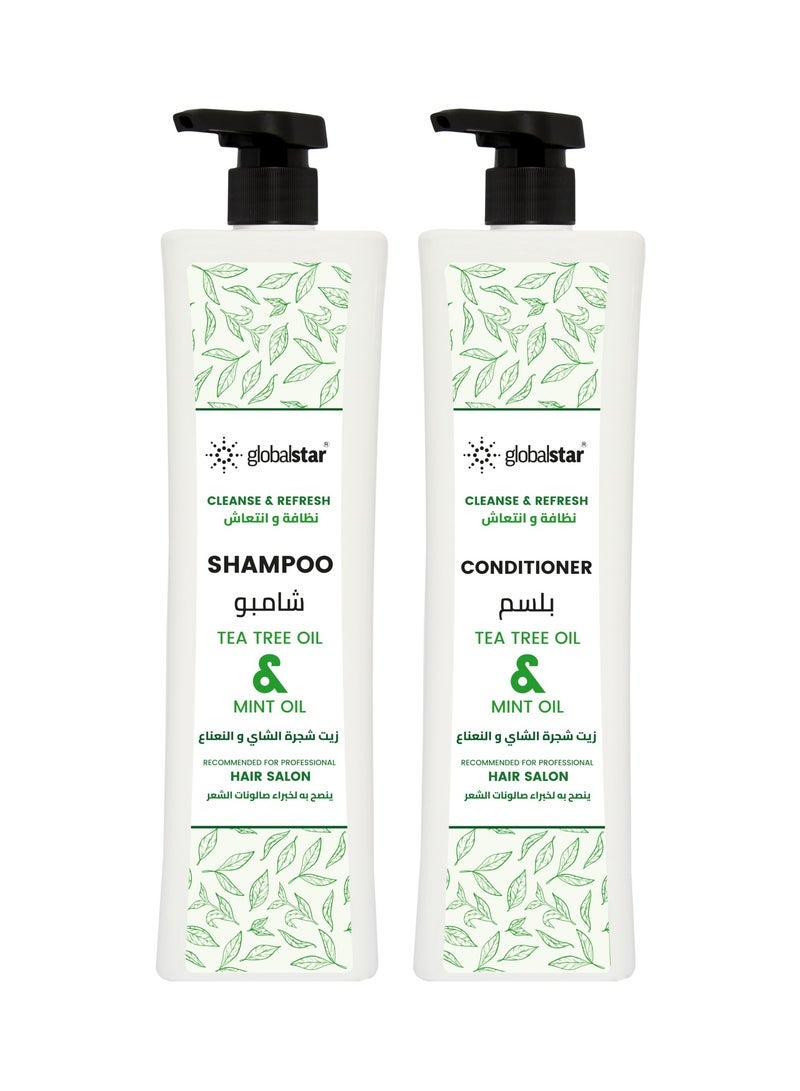 Globalstar Tea Tree & Mint Oil Conditioner 1000ml â€“ Deep Hydration & Scalp Refreshing Formula - Image 2