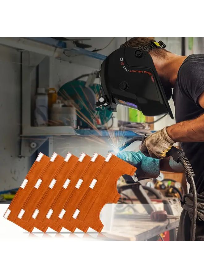 Orange Self-Adhesive Helmet Sweat Absorbing Pads Non Slip Breathable Cushioned Liner for Welding Hard Hats Construction Workers - Image 5