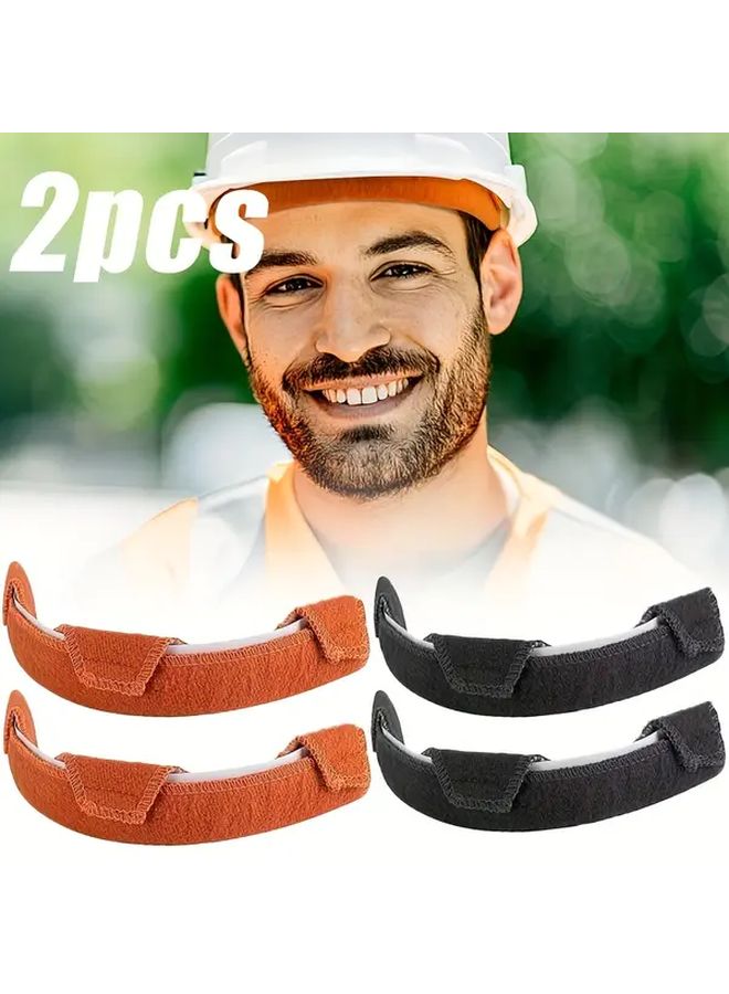 Orange Self-Adhesive Helmet Sweat Absorbing Pads Non Slip Breathable Cushioned Liner for Welding Hard Hats Construction Workers - Image 1