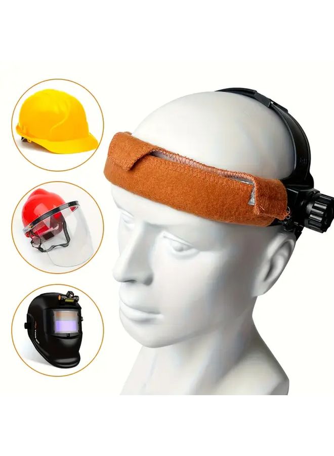 Orange Self-Adhesive Helmet Sweat Absorbing Pads Non Slip Breathable Cushioned Liner for Welding Hard Hats Construction Workers - Image 3