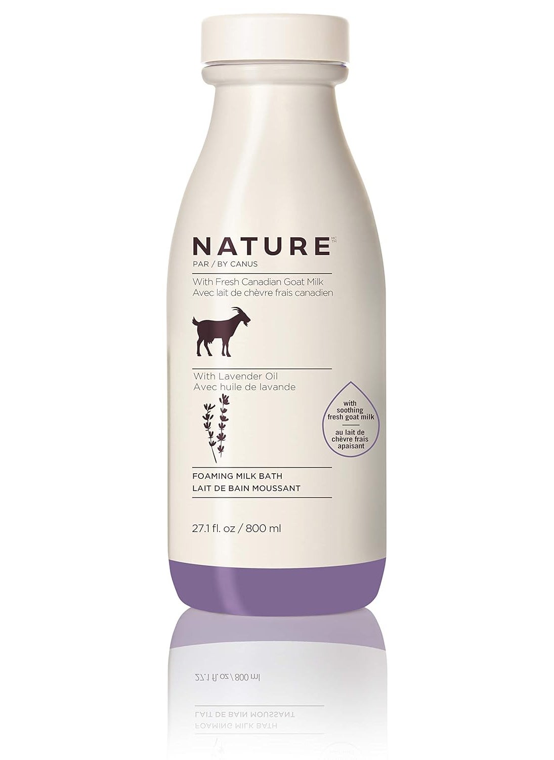 Nature By Canus Nature by Canus Foaming Milk Bath with Smoothing Fresh Canadian Goat Milk Vitamin A B3 Potassium Zinc and Selenium Lavender Oil 271 Fl Oz 