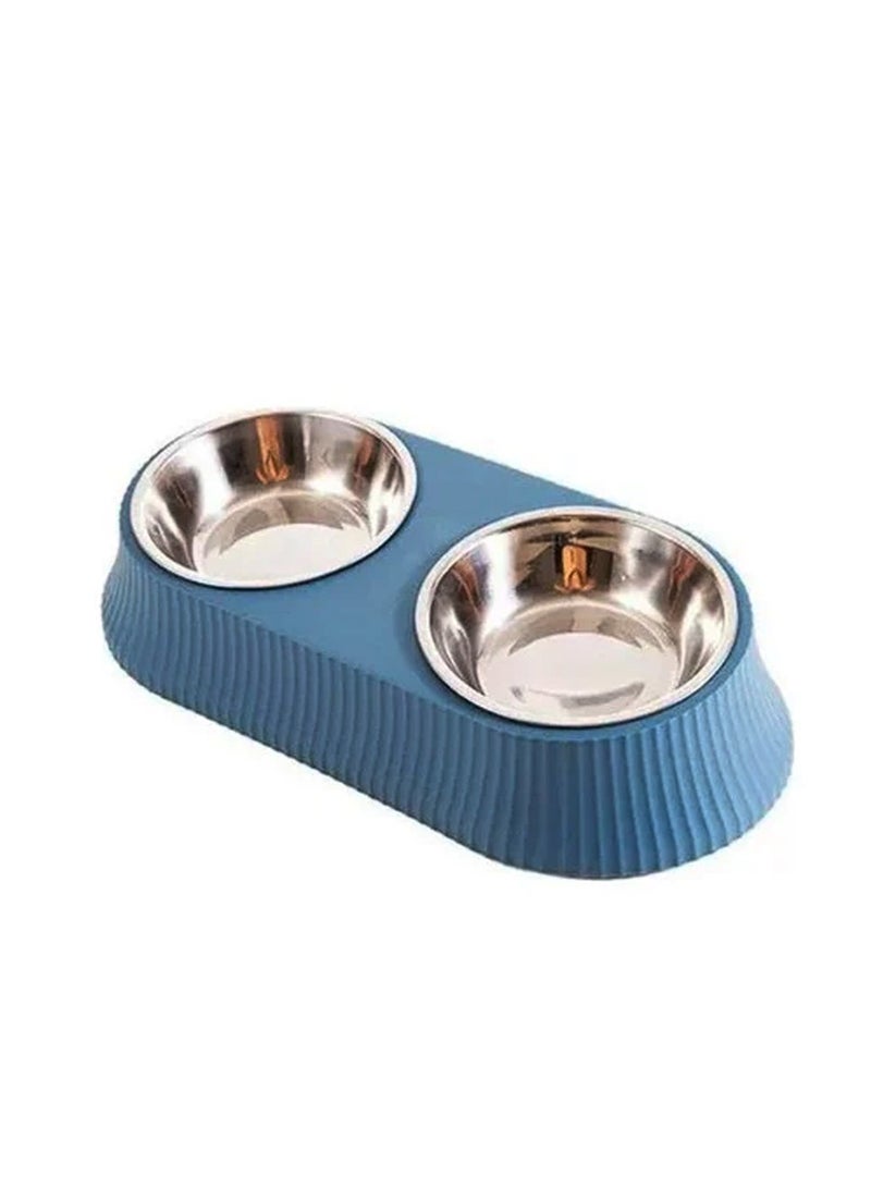 Double Bowl Detachable Stainless Steel Bowl, Pet Feeder for Cats and Small Dogs - Image 1