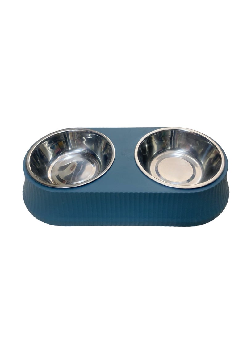 Double Bowl Detachable Stainless Steel Bowl, Pet Feeder for Cats and Small Dogs - Image 3