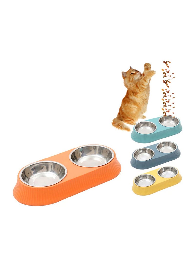 Double Bowl Detachable Stainless Steel Bowl, Pet Feeder for Cats and Small Dogs - Image 4