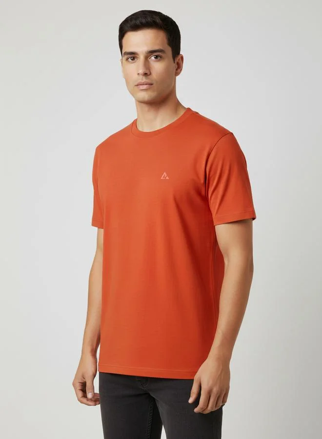 Clans&Hans Men Orange Soft Cotton Round Neck T-Shirt