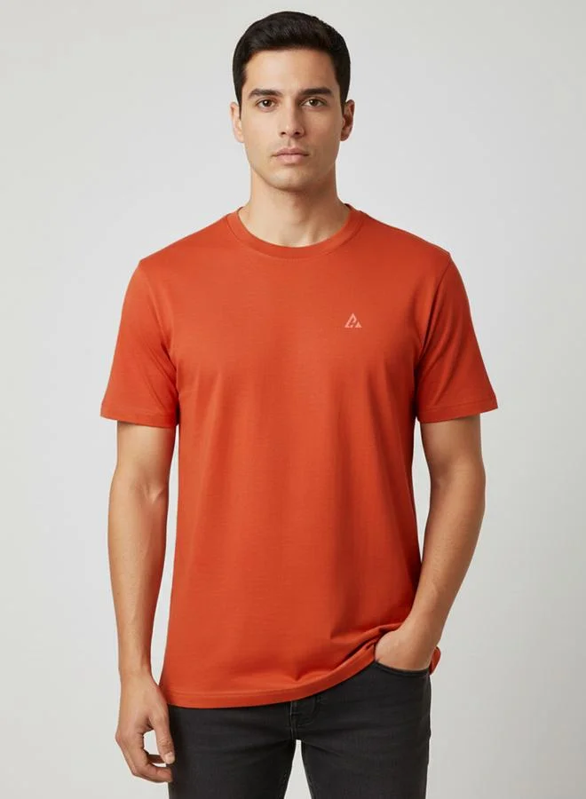 Clans&Hans Men Orange Soft Cotton Round Neck T-Shirt
