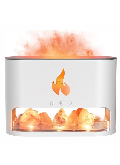 مرطب هواء DENX معطر جو، مرطب على شكل نار، ناشر تأثير لهب ملح الهيمالايا للإضاءة المميزة، ناشر رائحة اللهب الكهربائي، معطر هواء بالبخار بسعة 250 مل للتنقية، DX2510
