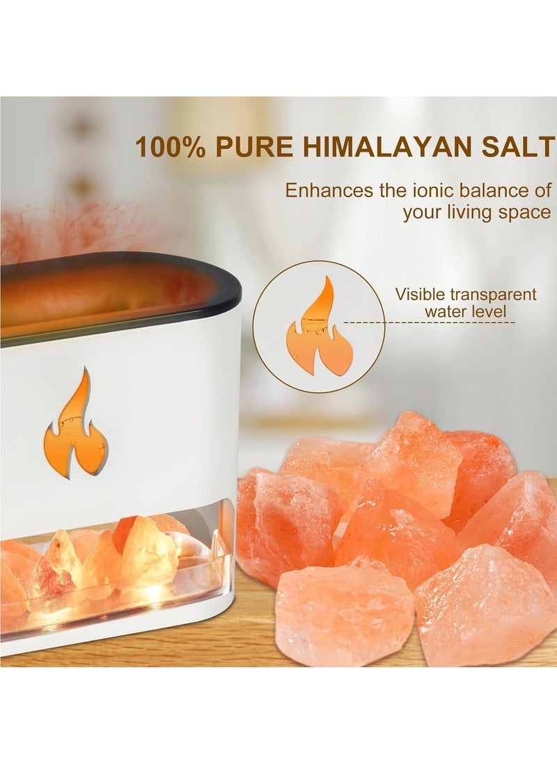 مرطب هواء DENX معطر جو، مرطب على شكل نار، ناشر تأثير لهب ملح الهيمالايا للإضاءة المميزة، ناشر رائحة اللهب الكهربائي، معطر هواء بالبخار بسعة 250 مل للتنقية، DX2510