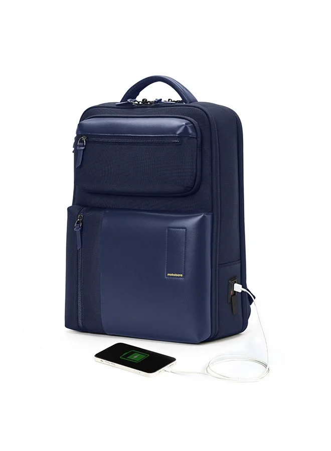 Mokobara The Work Backpack 19L Premium Nylon 16" Water Resistant Daily Use Travel Laptop Backpack for Men & Women (Blue)