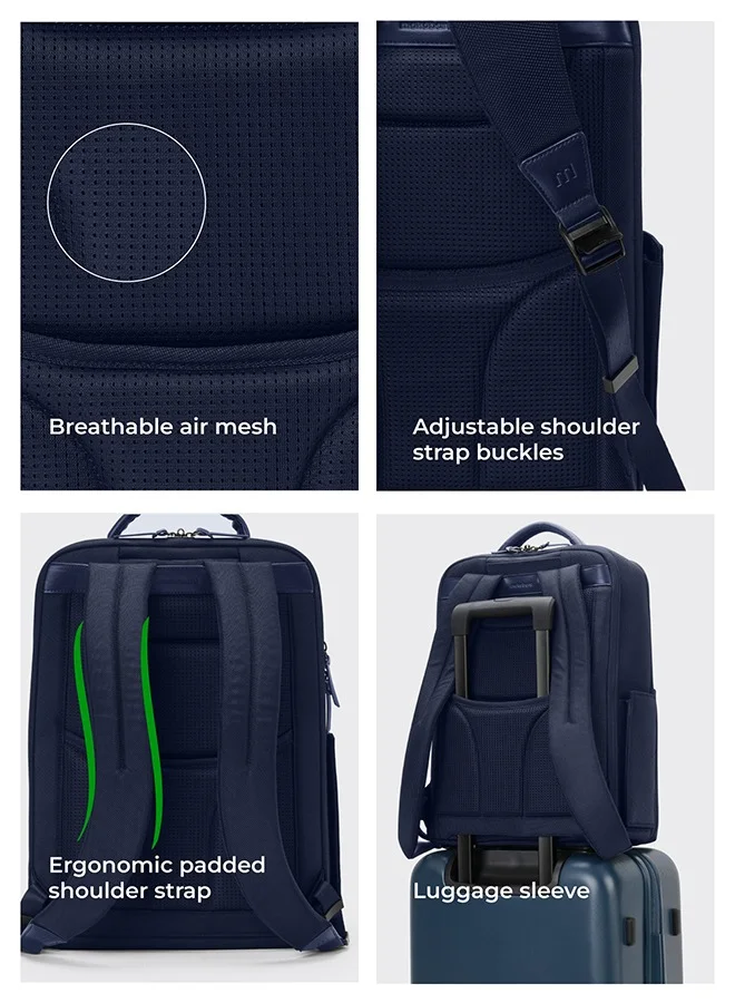 موكوبارا للتجارة ذ.م.م The Work Backpack 19L Premium Nylon 16" Water Resistant Daily Use Travel Laptop Backpack for Men & Women (Blue)