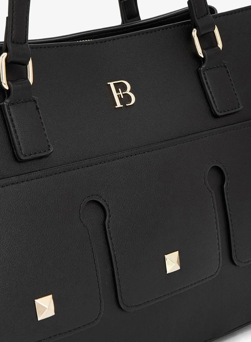 Flora Bella By Shoexpress BLACK Solid Tote Bag With Double Handle for Women | Best Price UAE