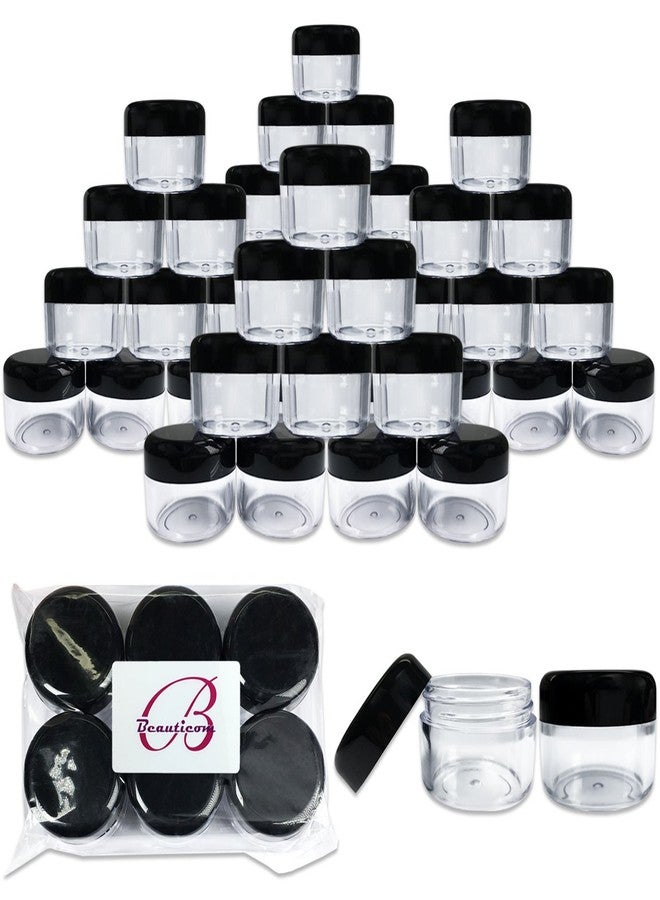 Pana Beauticom 42 Pieces 30 Gram 30 ML (1 Ounce) Round Clear Jars with Black Screw Cap Lid for Lip Gloss, Lip Balm, Hand Butter, Beard Wax, Scrubs, Lotions - BPA Free - Image 1